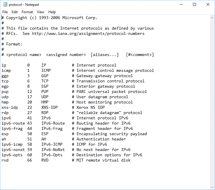Edit Protocols Database Screenshot